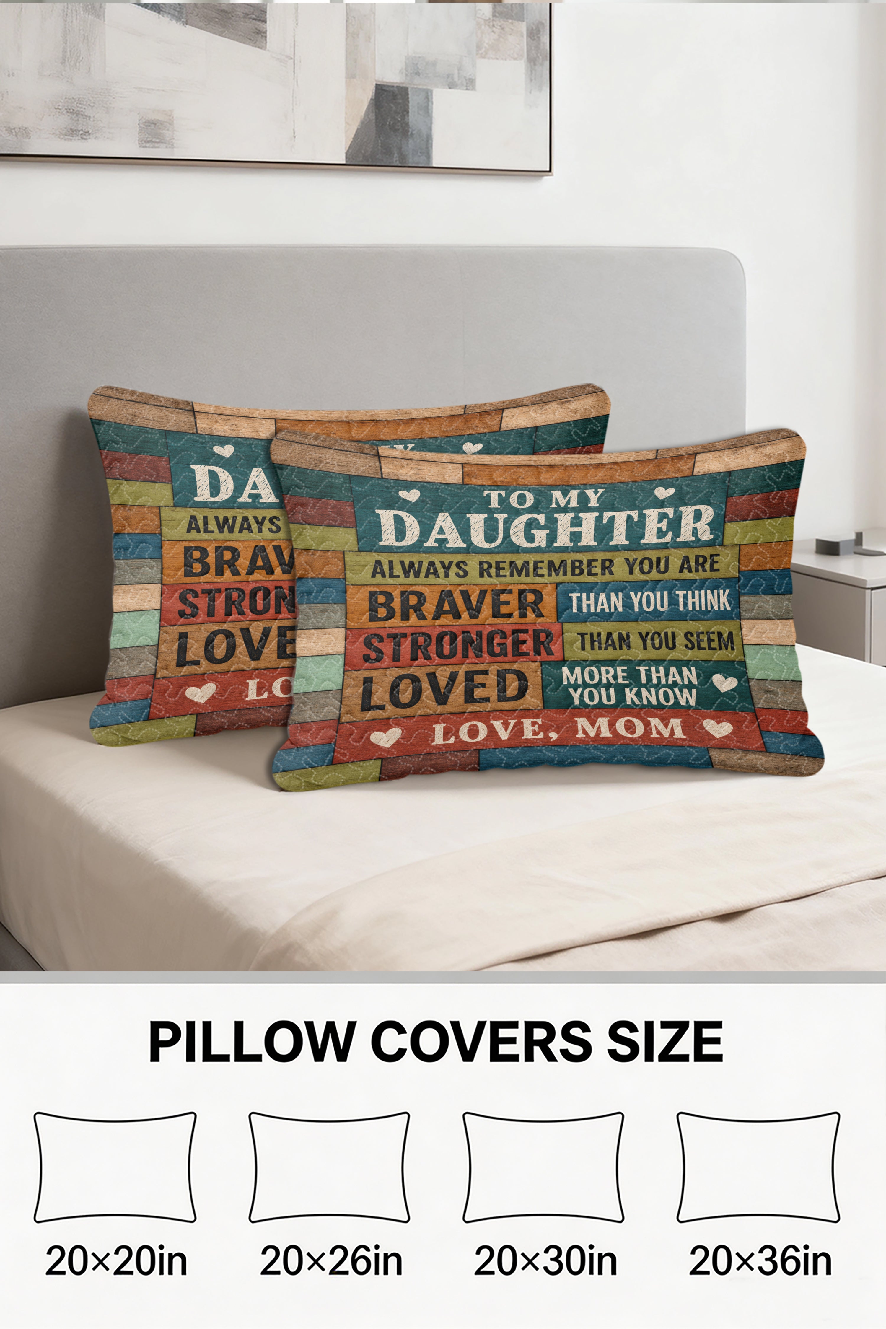 Daughter I Am The Storm Colorful Wood Pillow
