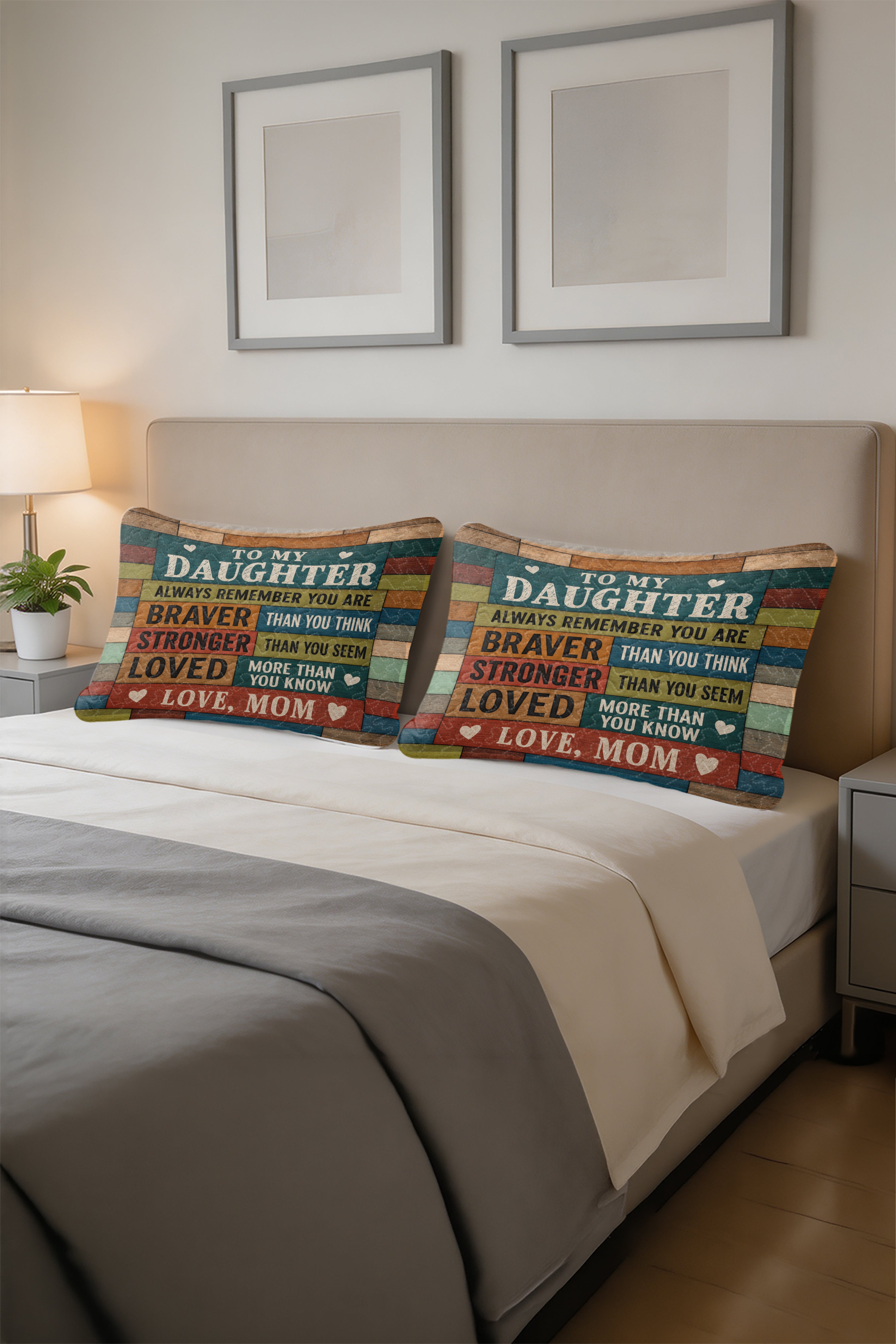 Daughter I Am The Storm Colorful Wood Pillow