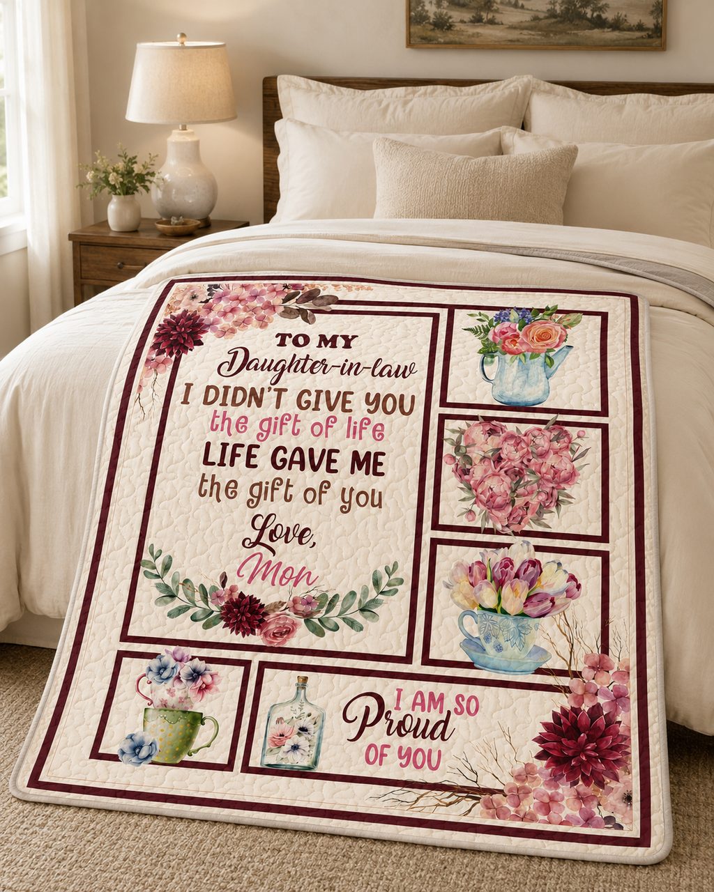 Daughter In Law Beautiful Flower Blanket