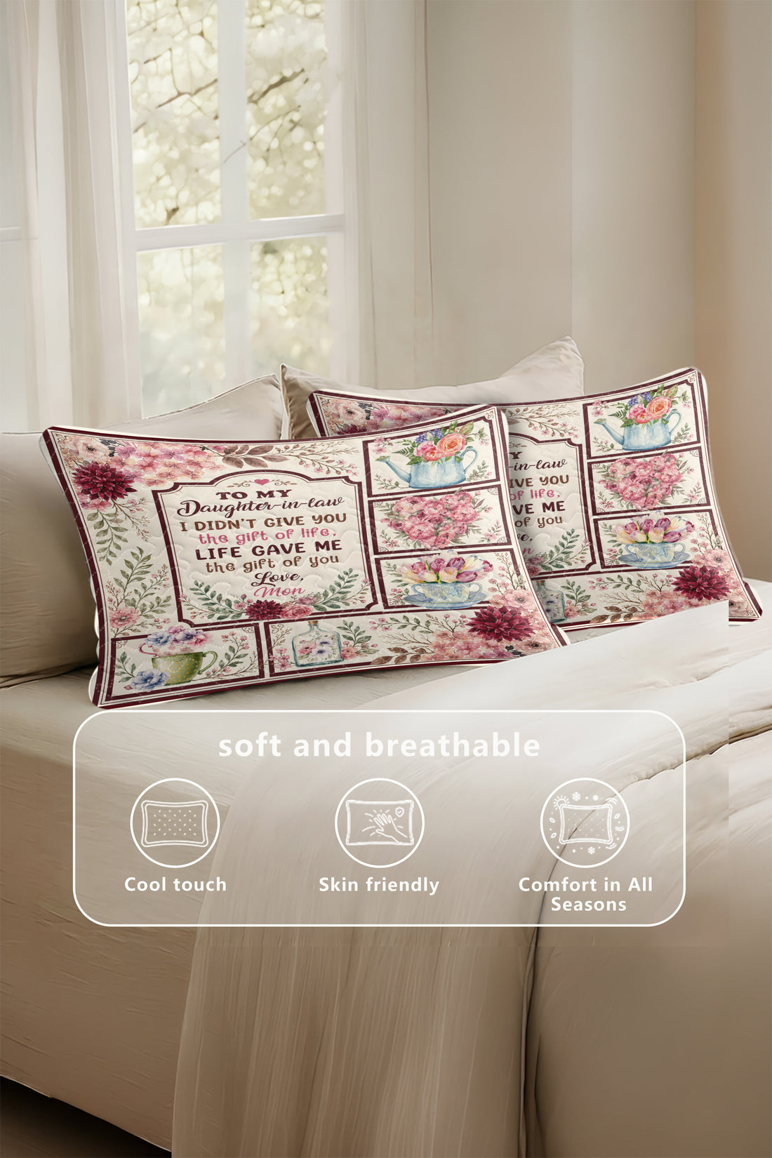 Daughter In Law Beautiful Flower Pillow