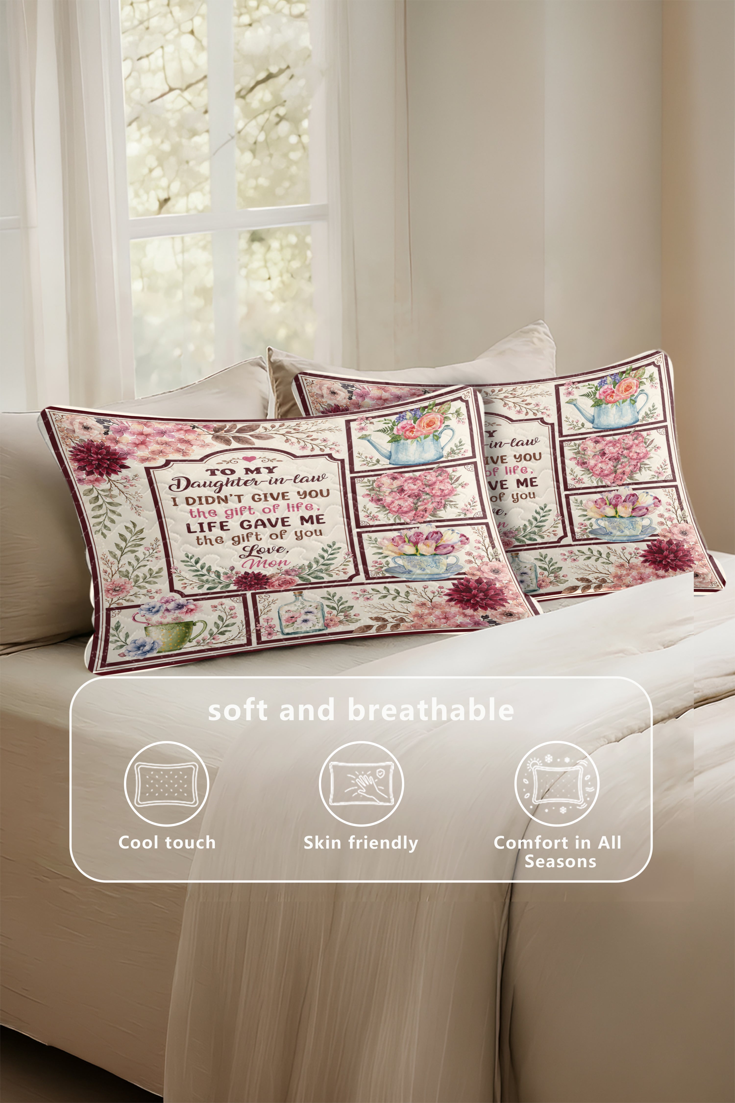 Daughter In Law Beautiful Flower Pillow