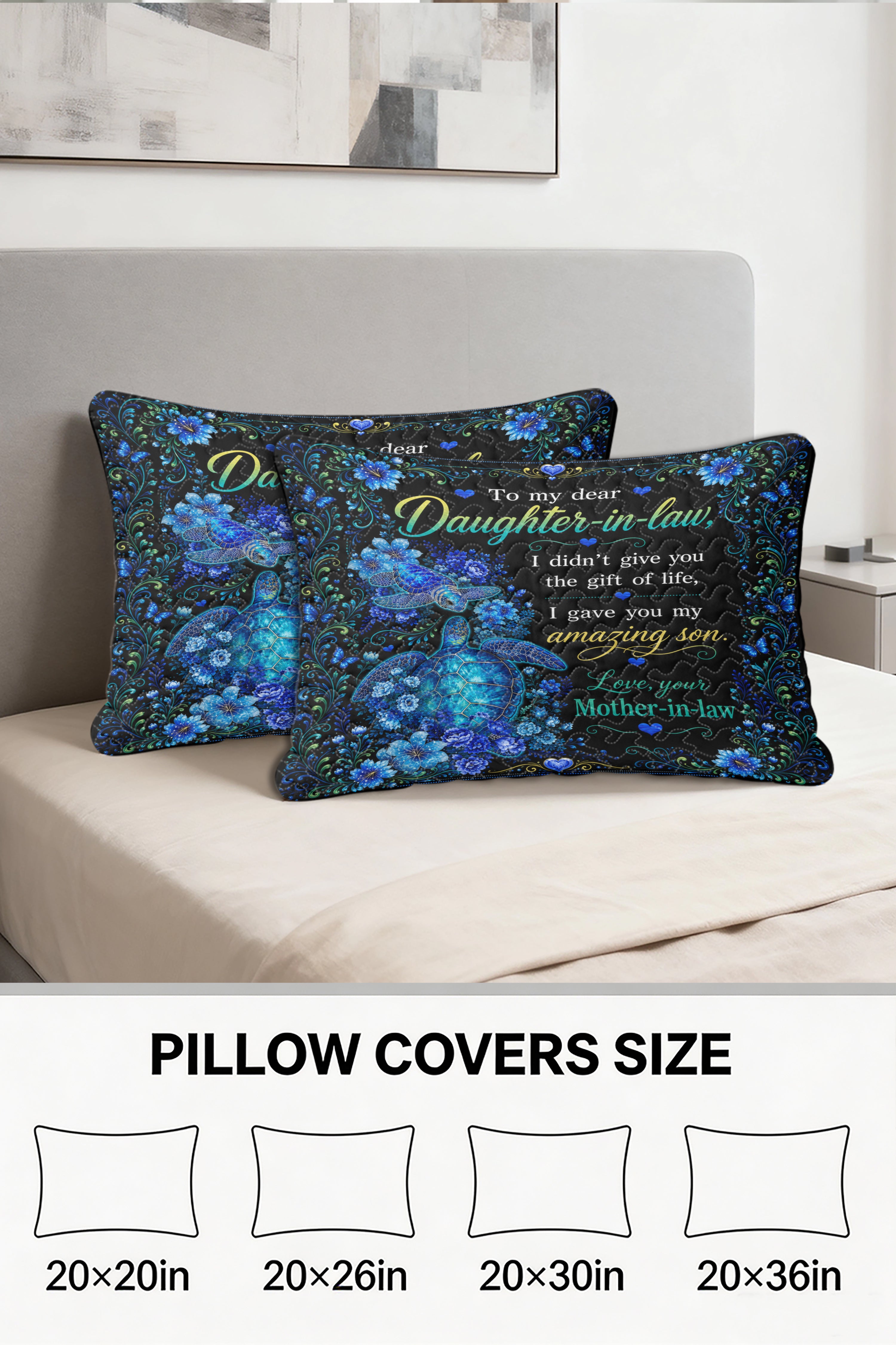 Daughter In Law Thank You Sea Turtle Funny Pillow