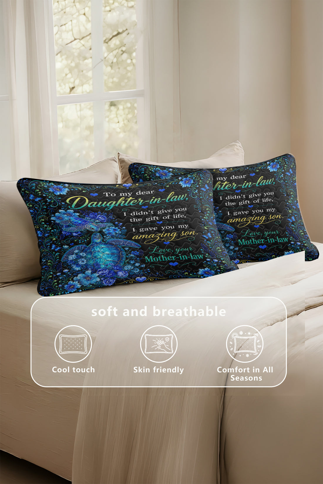Daughter In Law Thank You Sea Turtle Funny Pillow
