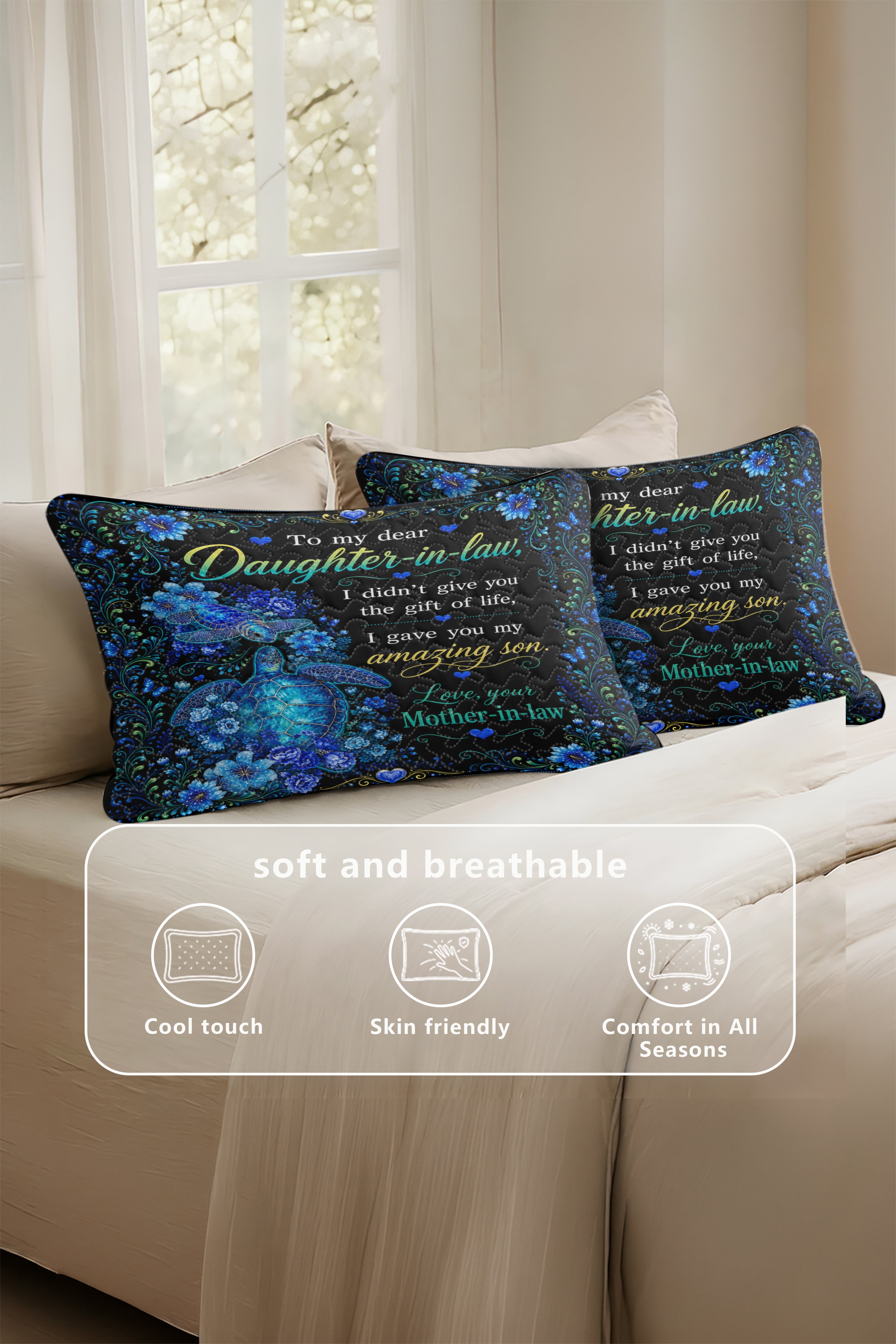 Daughter In Law Thank You Sea Turtle Funny Pillow