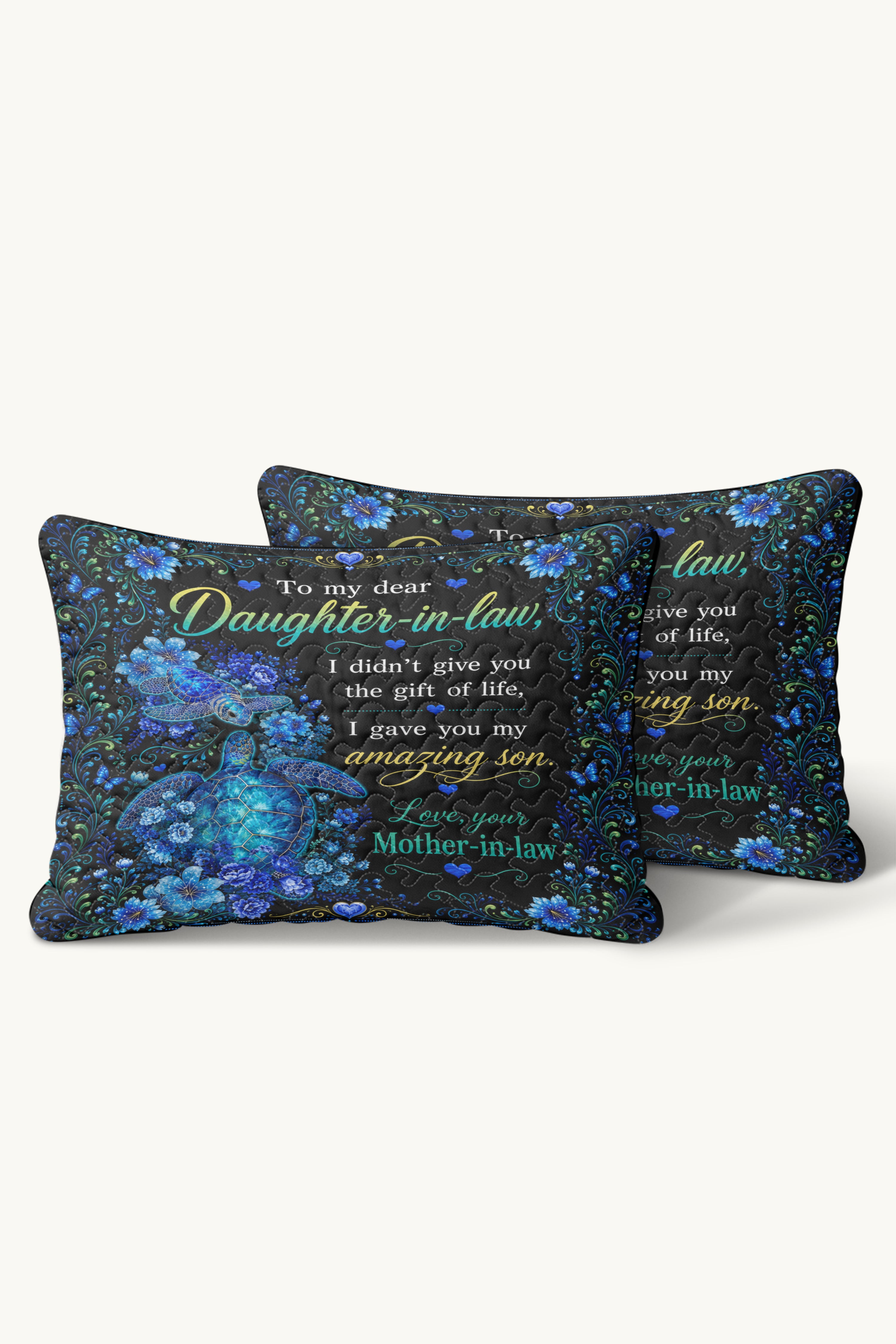 Daughter In Law Thank You Sea Turtle Funny Pillow