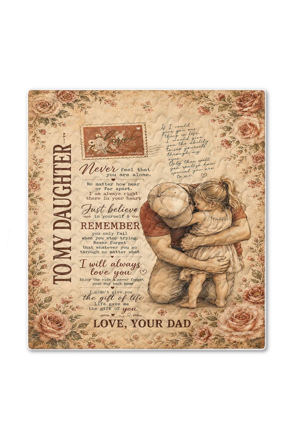 Daughter Life Gave Me Gift Of You Dad Quilt Blanket