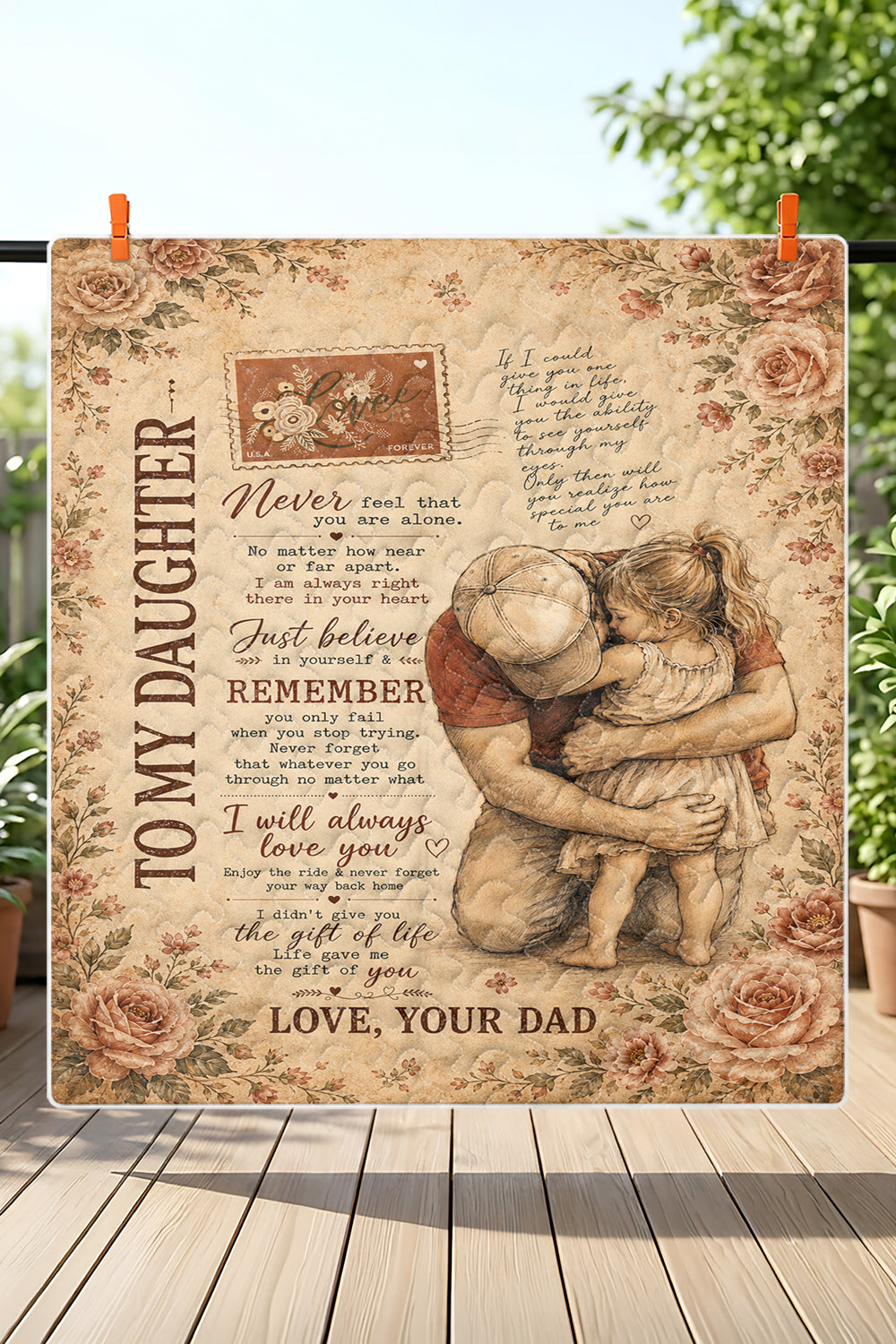 Daughter Life Gave Me Gift Of You Dad Quilt Blanket