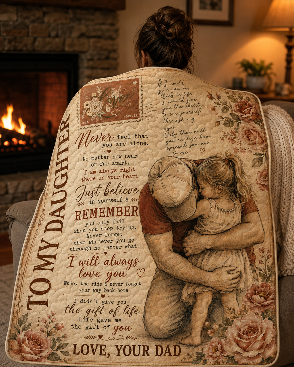 Daughter Life Gave Me Gift Of You Dad Blanket