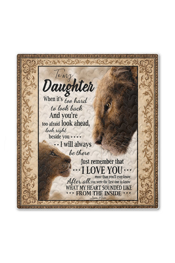 Daughter Lion Mom Quilt Blanket
