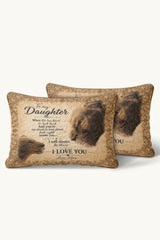 Daughter Lion Mom Quilt Pillow
