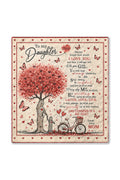 Daughter Personalized Red Heart Tree Blanket