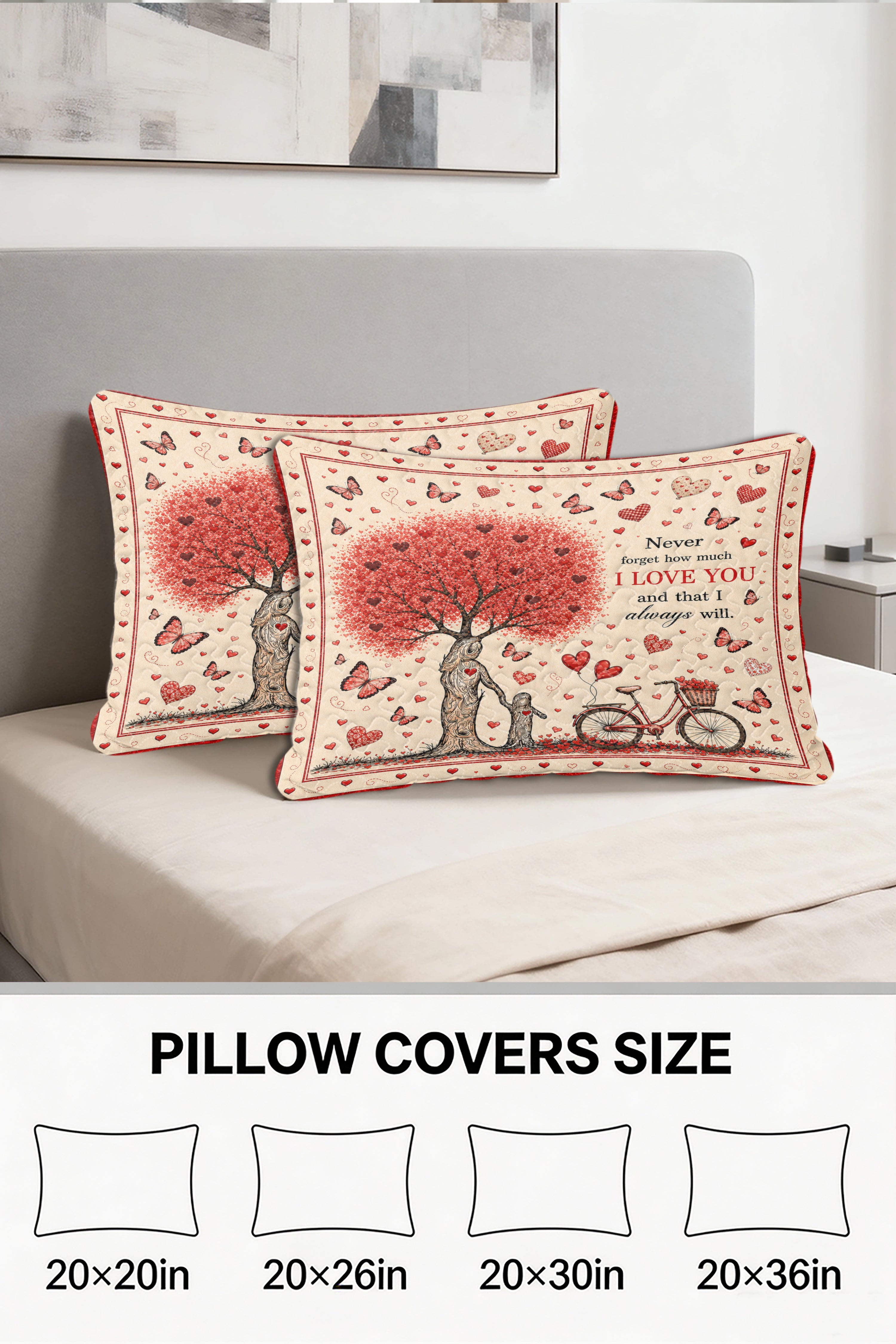 Daughter Personalized Red Heart Tree Pillow