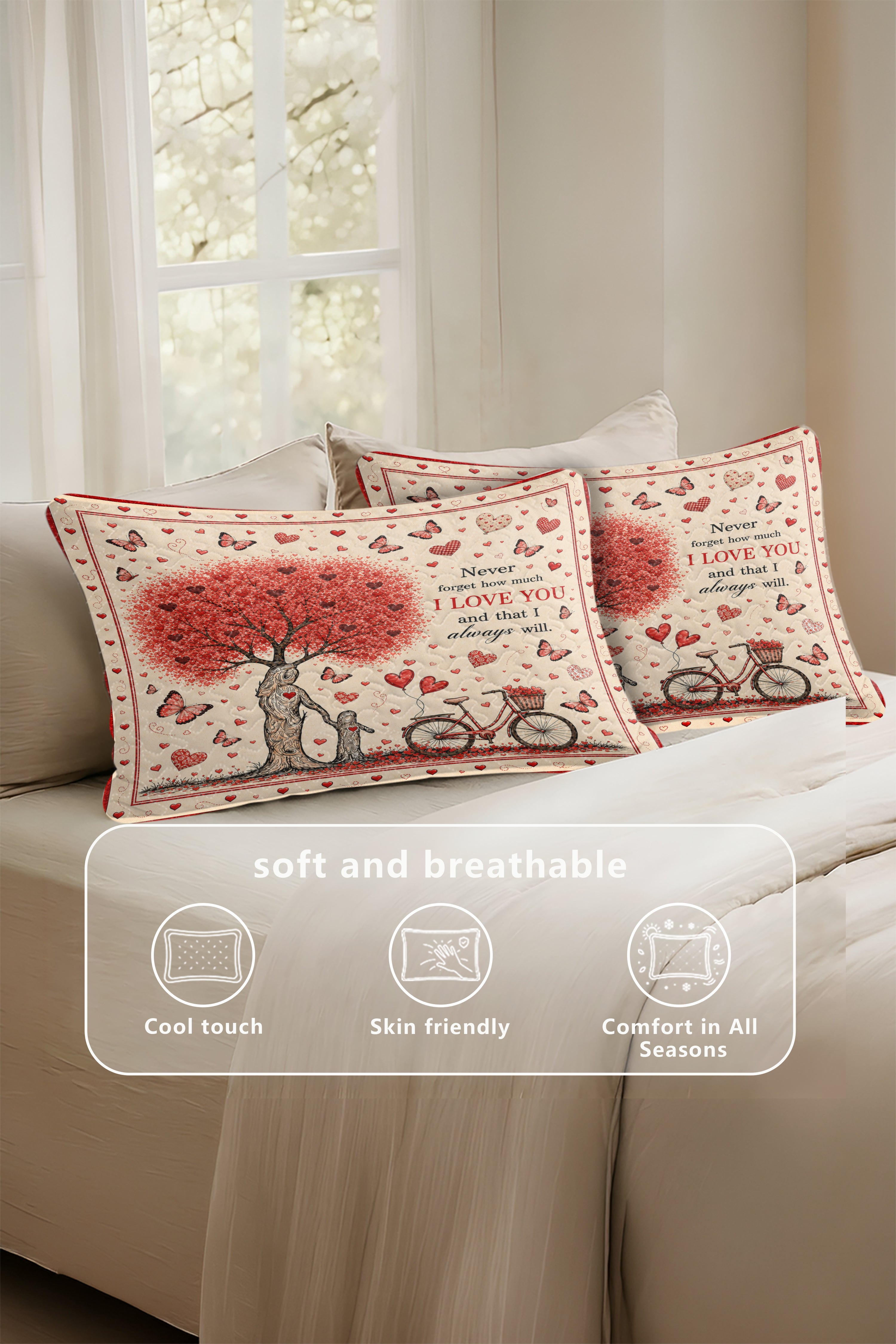 Daughter Personalized Red Heart Tree Pillow