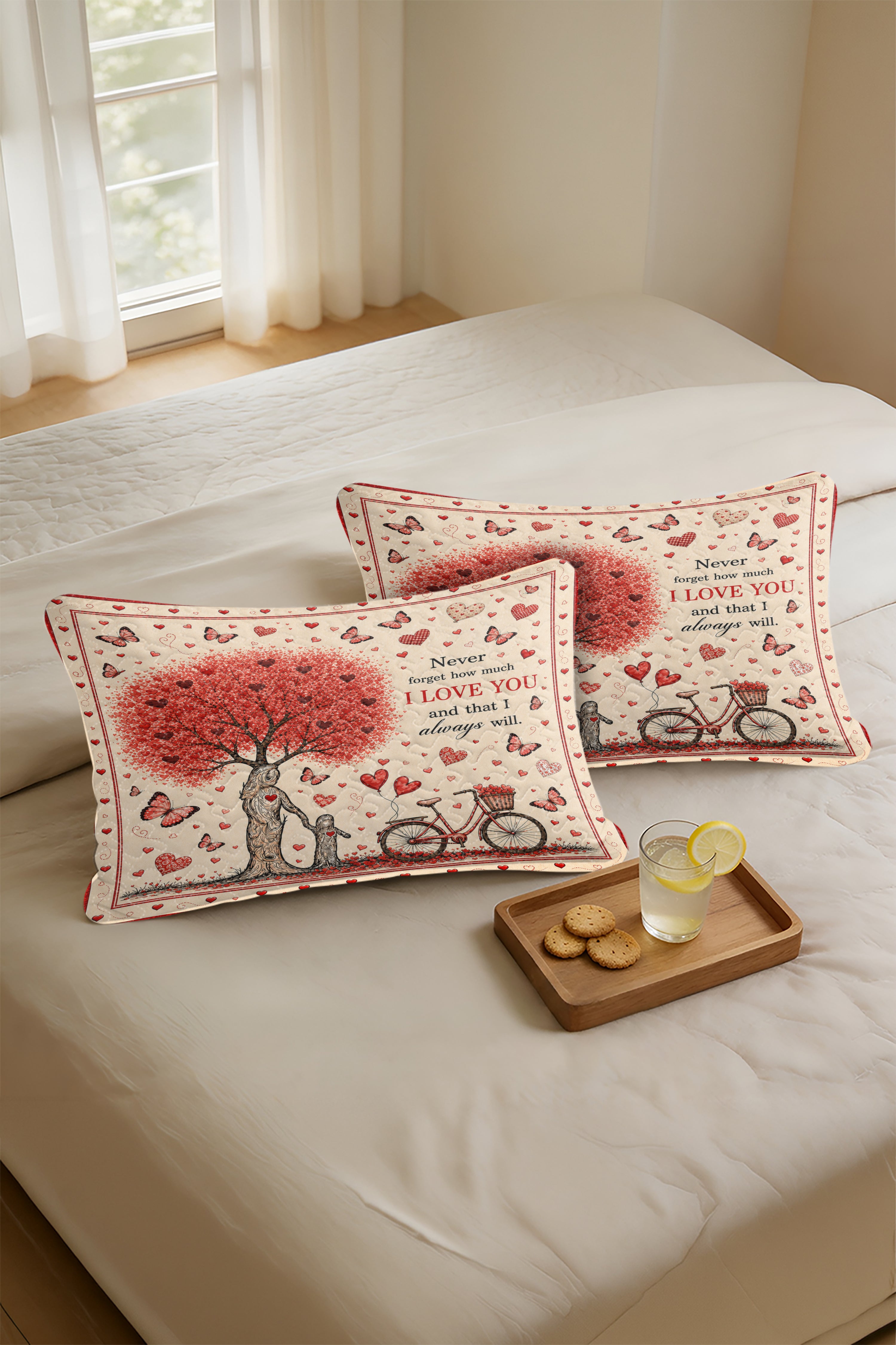 Daughter Personalized Red Heart Tree Pillow
