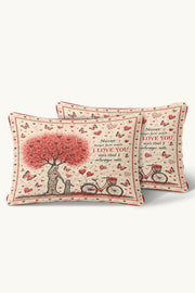 Daughter Personalized Red Heart Tree Quilt Pillow