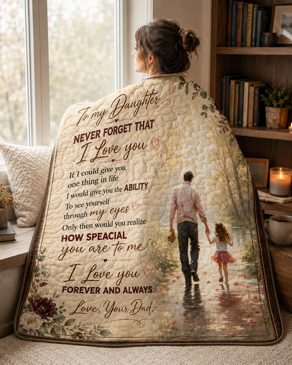 Daughter See Yourself Through My Eyes Dad Blanket