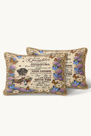 Daughter Straighten Crown Baby Girl Butterfly Quilt Pillow