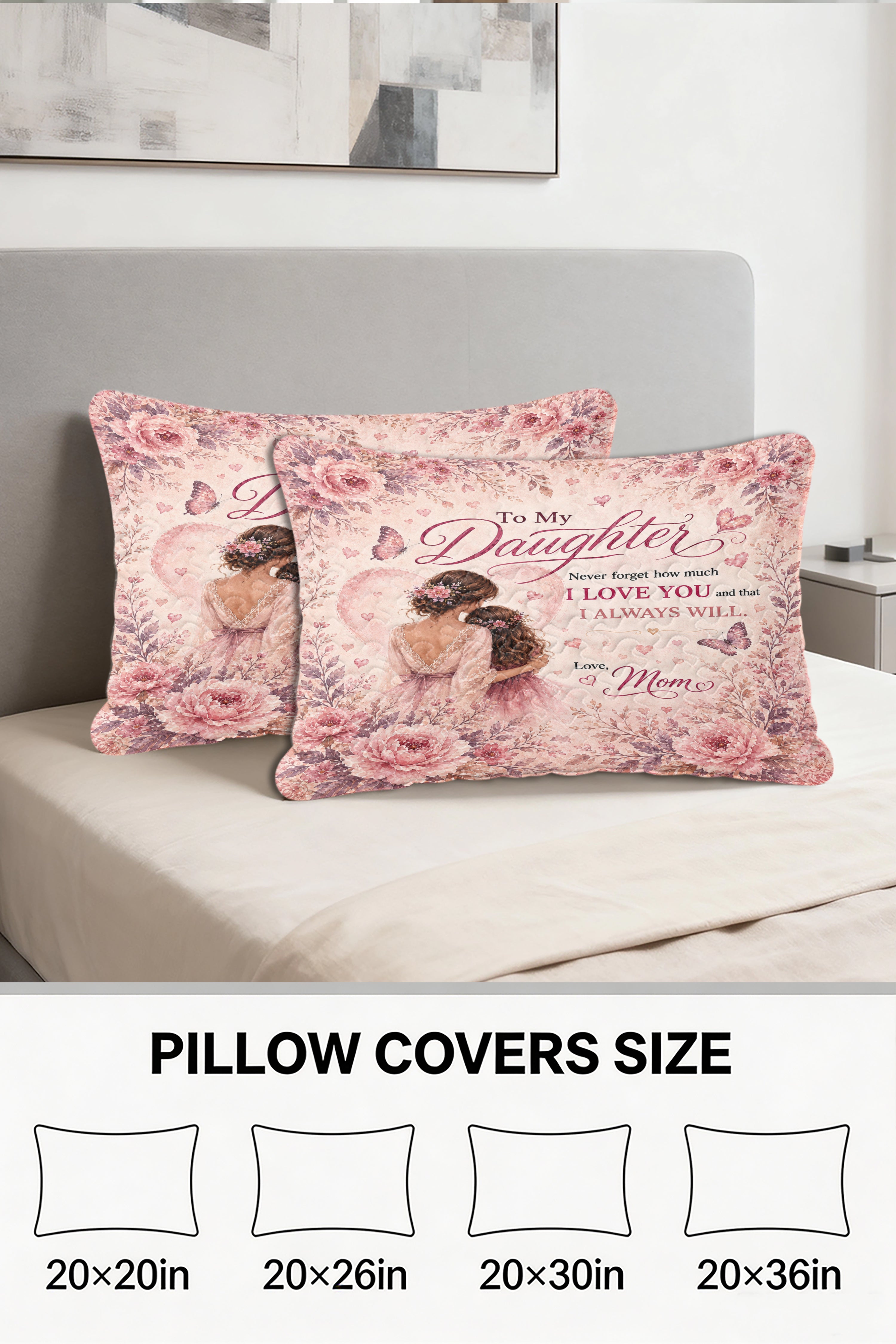 Daughter Straighten Crown Pink Floral Pillow