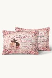 Daughter Straighten Crown Pink Floral Quilt Pillow