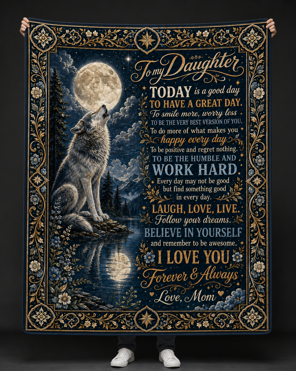 Daughter Wolf Moon Today Is A Good Day Blanket