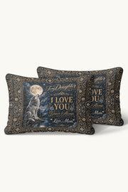 Daughter Wolf Moon Today Is A Good Day Quilt Pillow