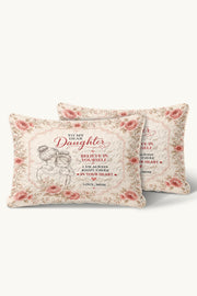 Dear Daughter Life Gave Me Gift Pink Floral Quilt Pillow