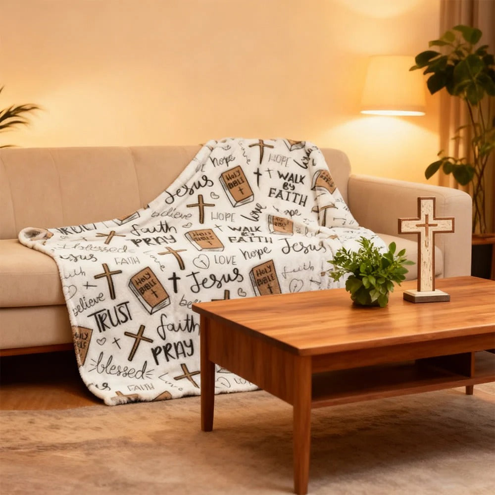 Faith Hope Love Christian Blanket