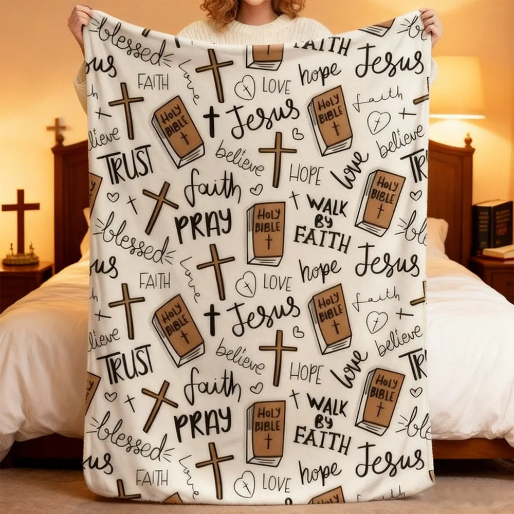 Faith Hope Love Christian Blanket