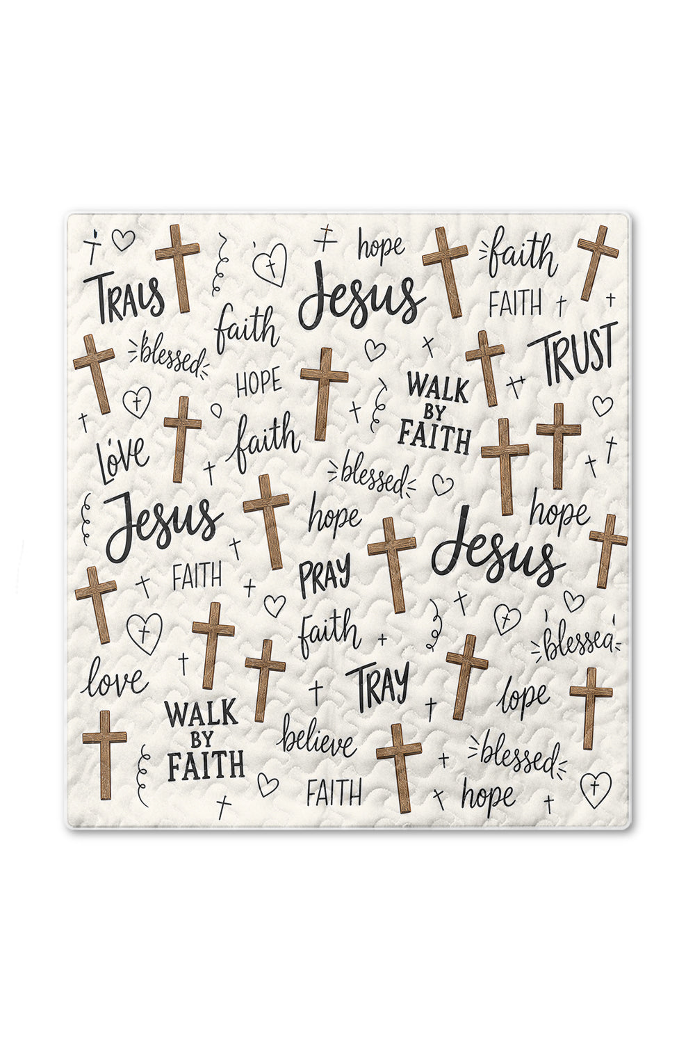 Faith Hope Love Christian Quilted Blanket