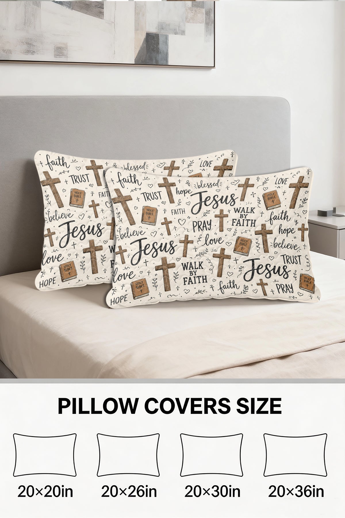 Faith Hope Love Christian Quilted Pillows