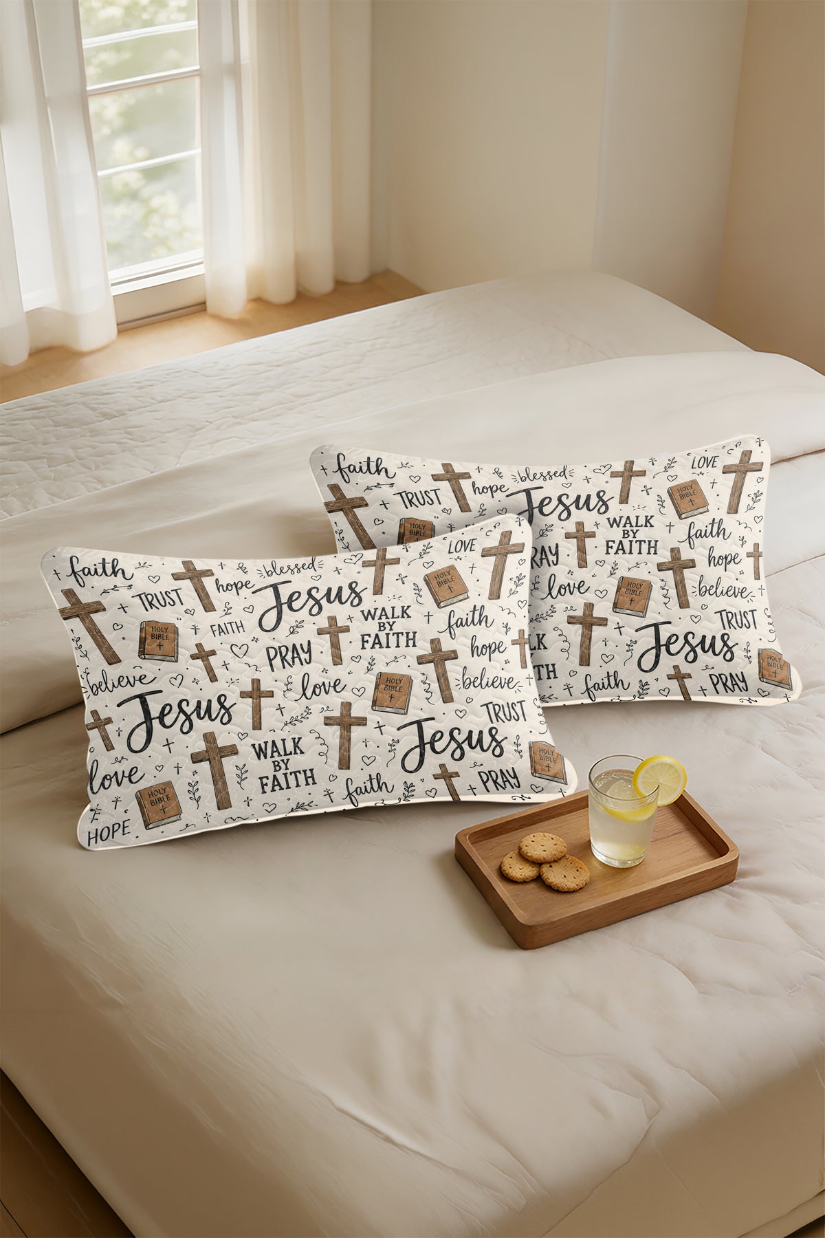 Faith Hope Love Christian Quilted Pillows