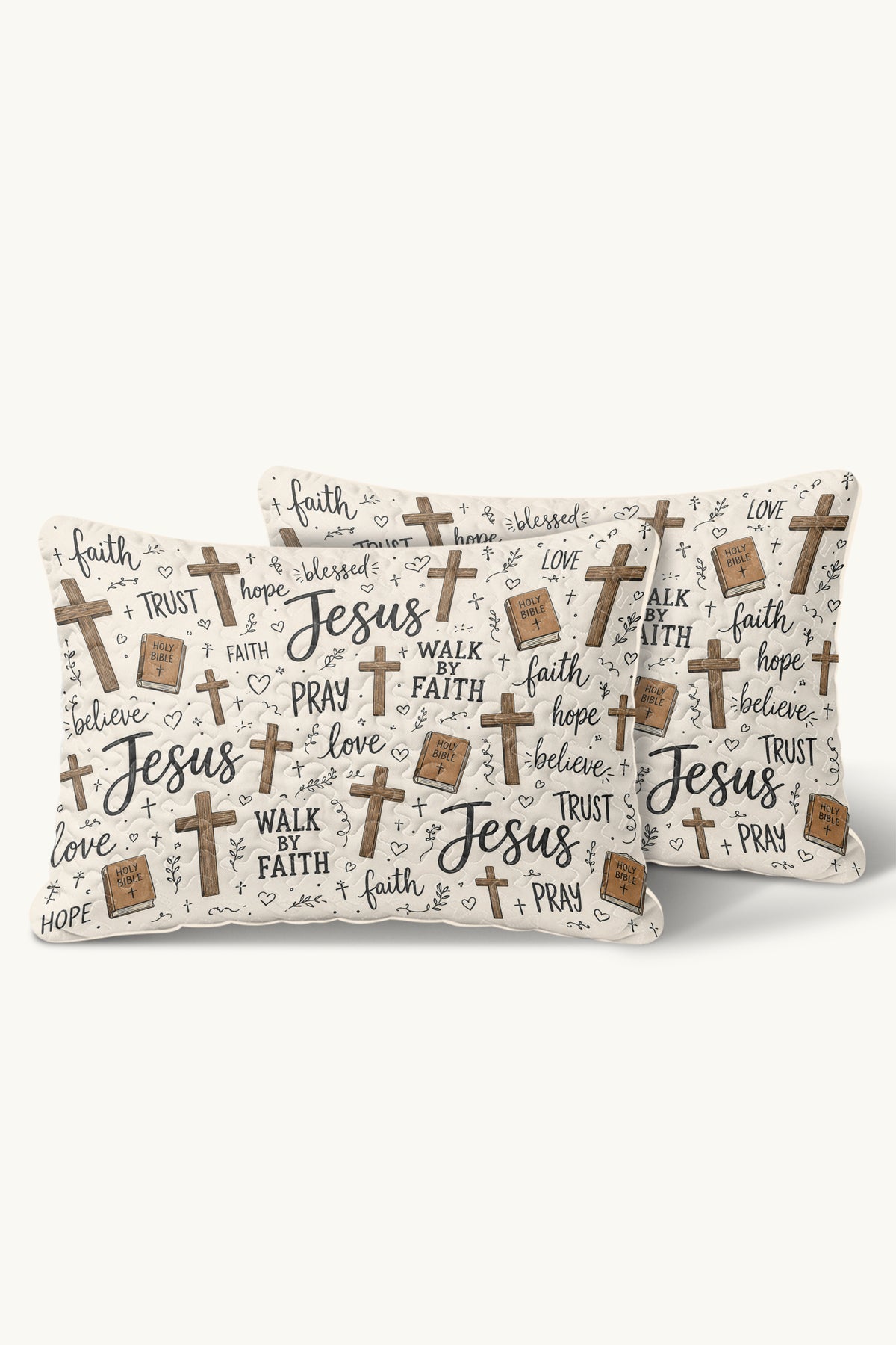 Faith Hope Love Christian Quilted Pillows