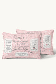 Faith Survivor Fighter Quote Sampler Quilt Pillow