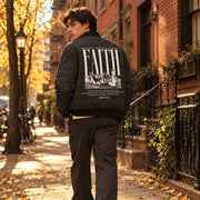 Fear No Evil Psalm 91 Quilted Bomber Jacket