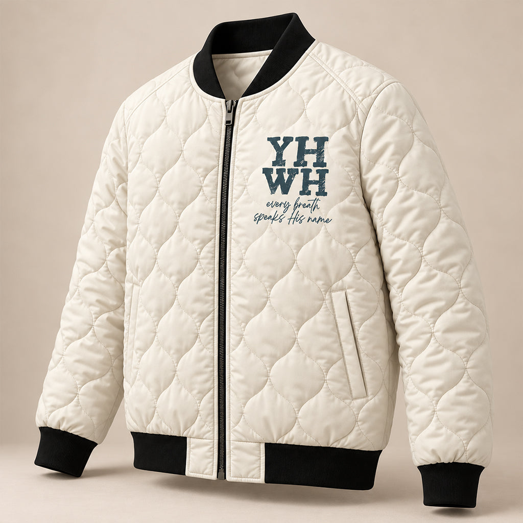 Forest Lungs YHWH Eagle Quilted Bomber Jacket
