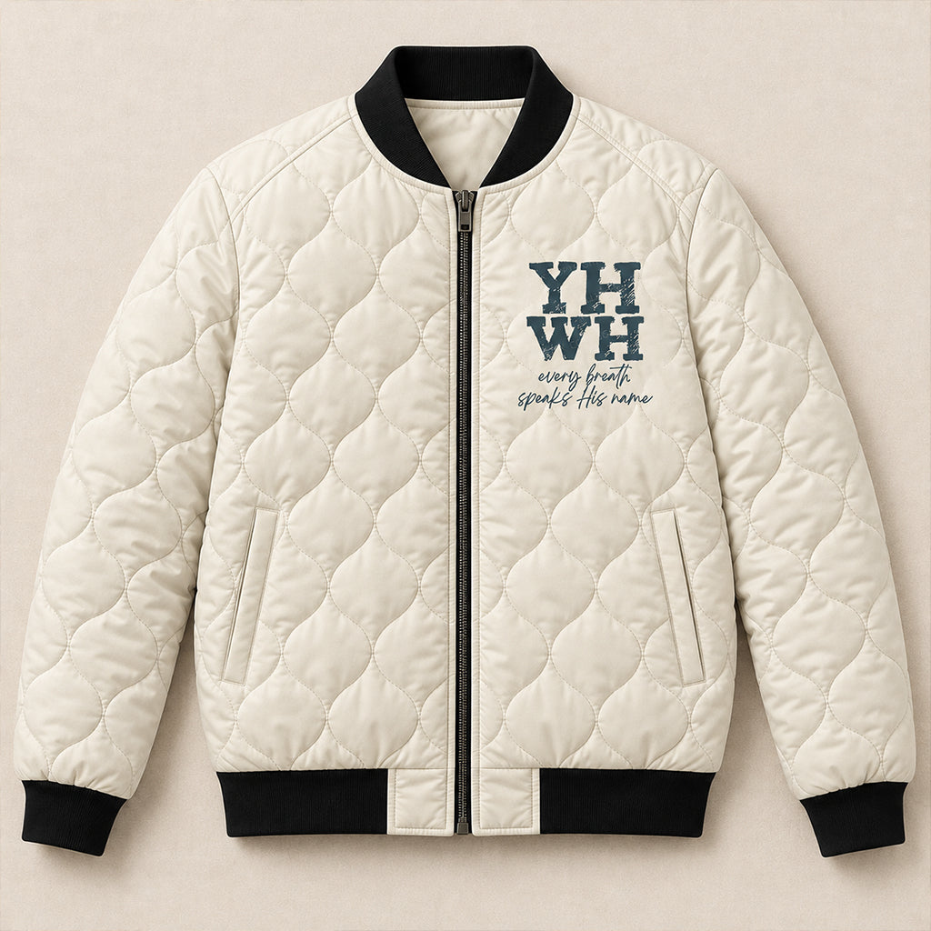 Forest Lungs YHWH Eagle Quilted Bomber Jacket – view 3