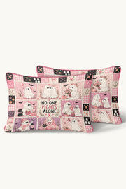Ghost Halloween No One Fights Alone Quilt Pillow