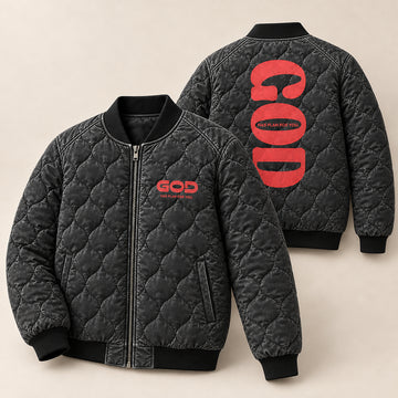 God Has A Plan For You Quilted Bomber Jacket