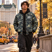 Good News Woodland Camo Quilted Bomber Jacket