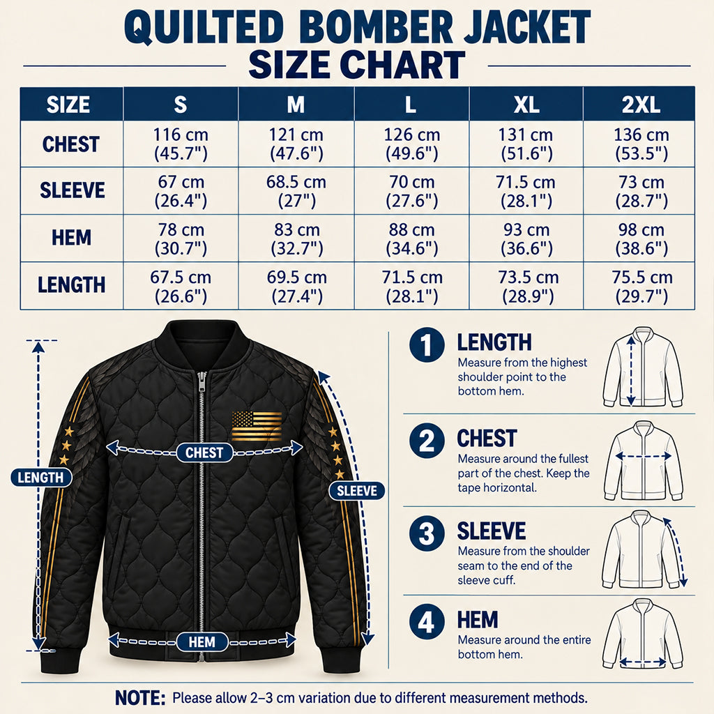 Here Am I Send Me Veteran Quilted Bomber Jacket – view 4