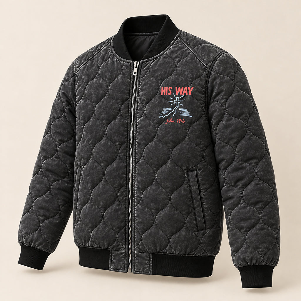 His Way Is Better Quilted Bomber Jacket – view 3