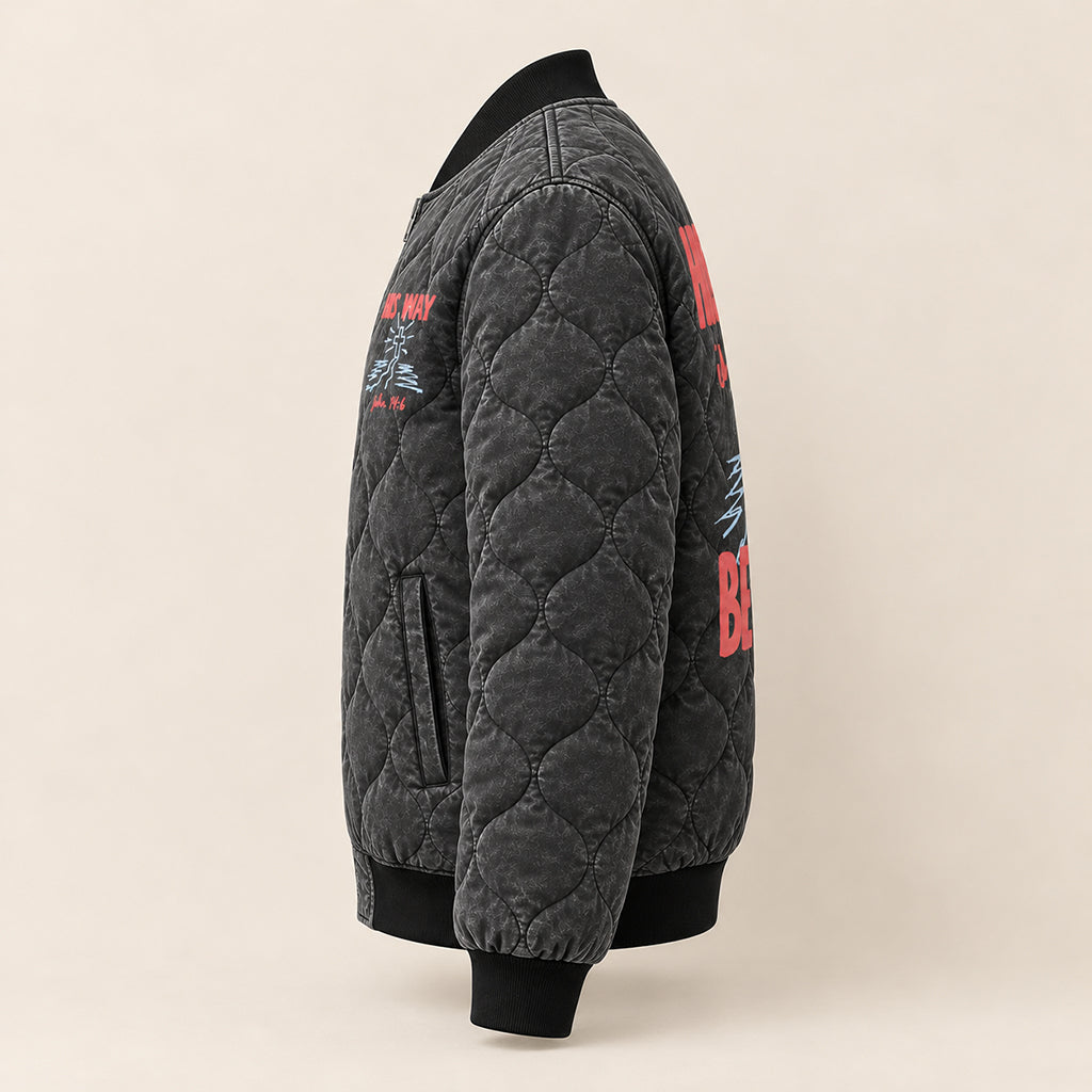His Way Is Better Quilted Bomber Jacket – view 6