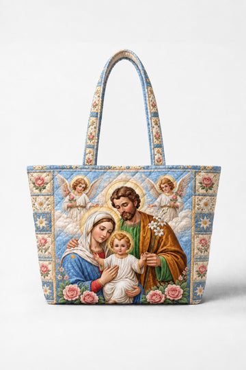 Holy Family Quilted Tote Bag