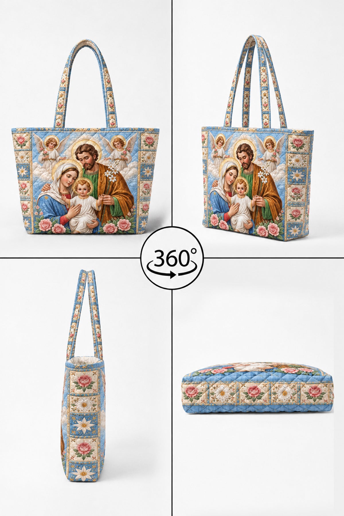 Holy Family Quilted Tote Bag