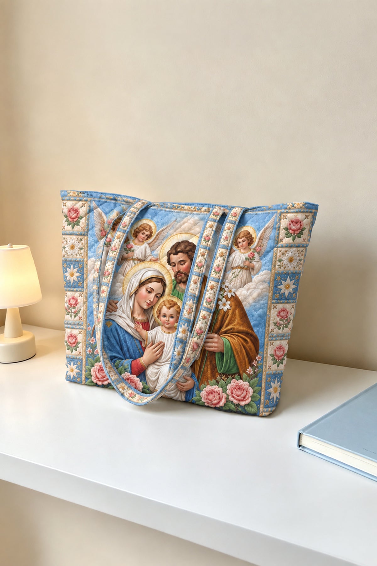 Holy Family Quilted Tote Bag