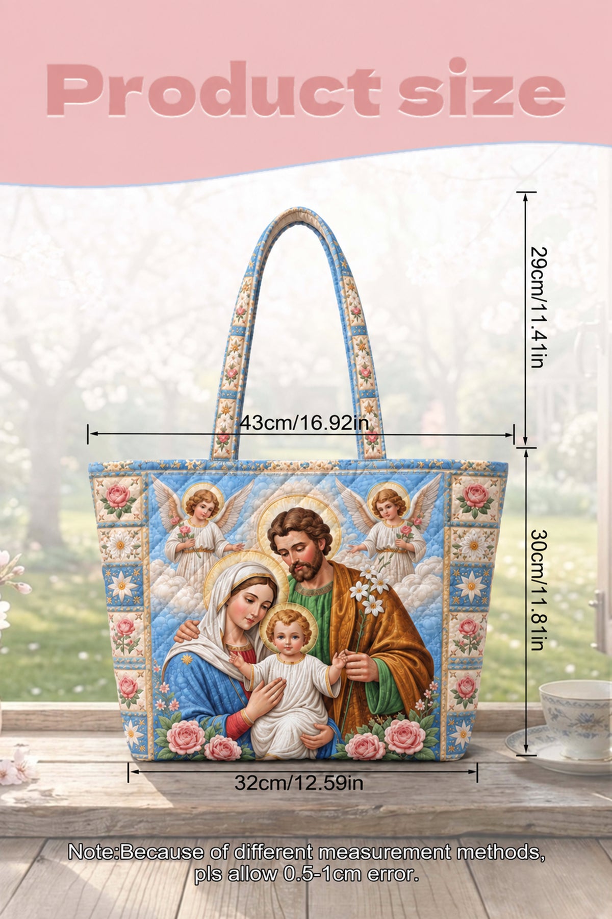Holy Family Quilted Tote Bag