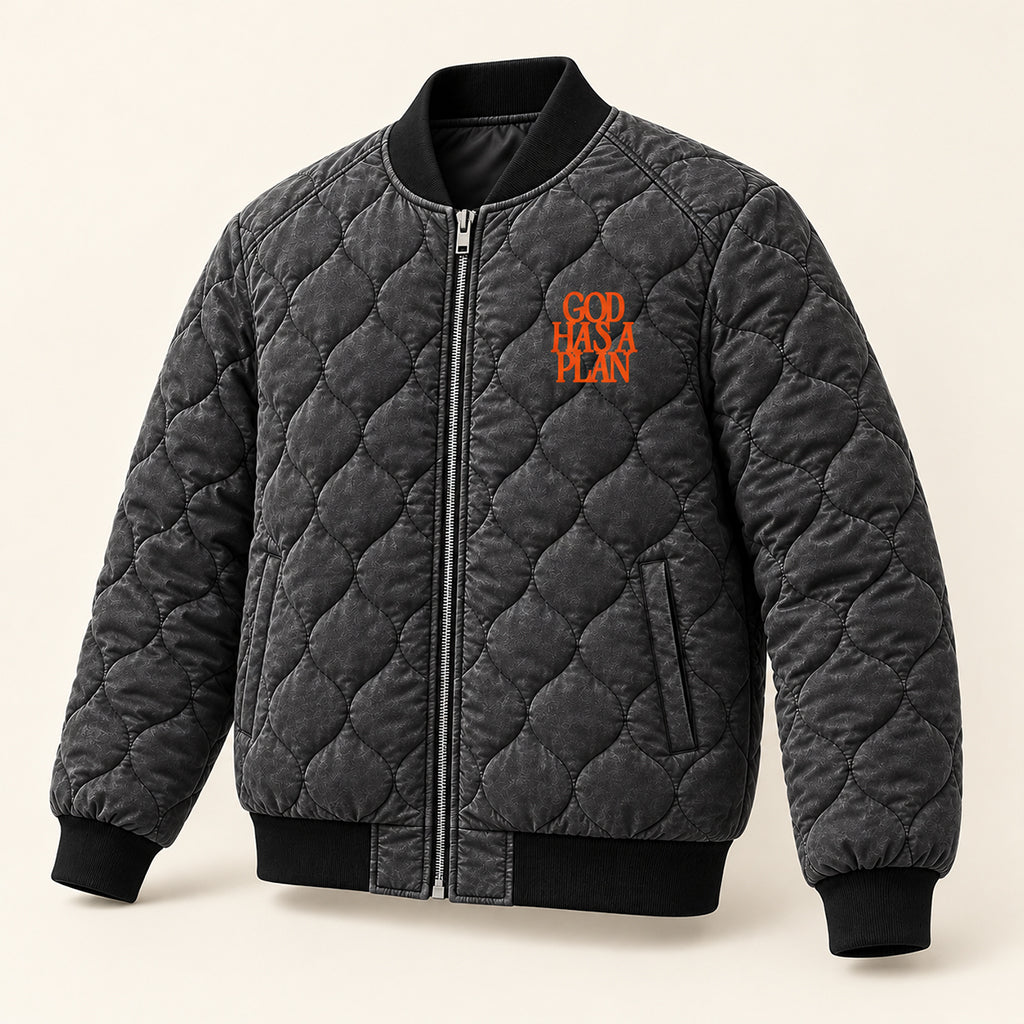 Jeremiah 29 11 Royal Crown Quilted Bomber Jacket – view 6