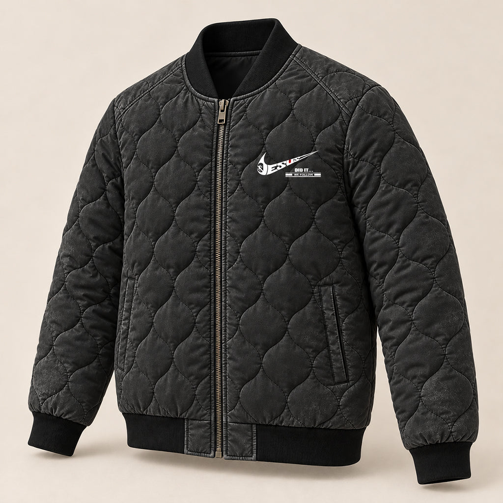 Jesus Did it Quilted Bomber Jacket – view 6