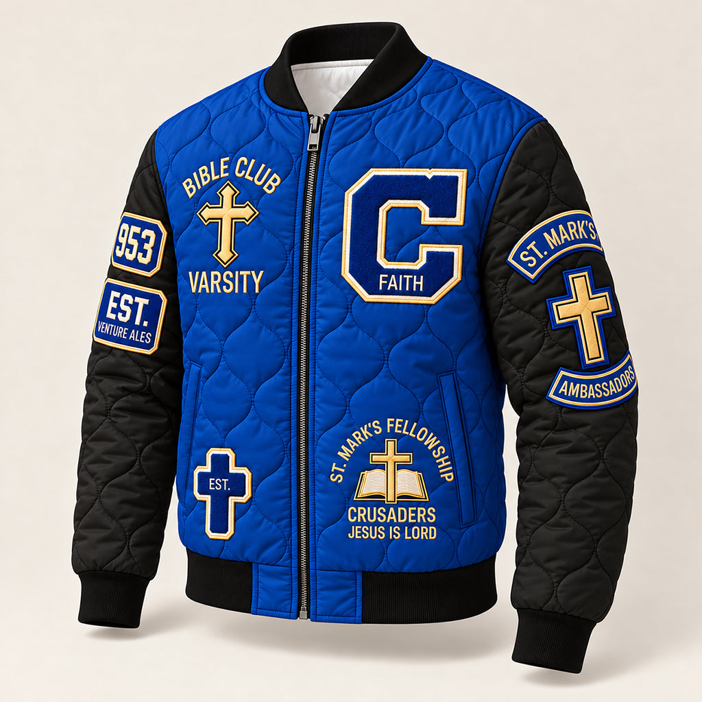 Jesus Is Lord Quilted Bomber Jacket – view 7