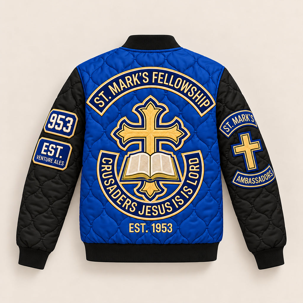 Jesus Is Lord Quilted Bomber Jacket – view 8